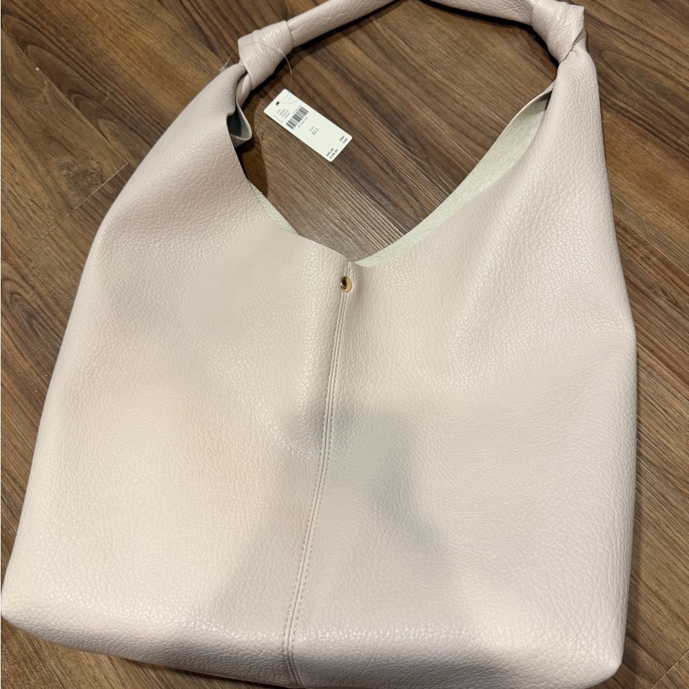 NEW Anthropologie Cream Leather Tote Bag